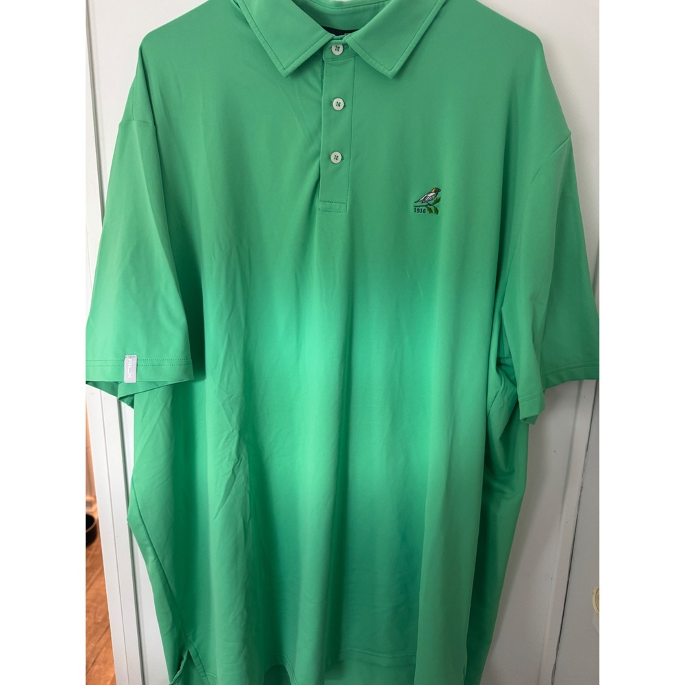 RLX Ralph Lauren Mens XXL Green Performance Golf Polo Bird 1916 Logo